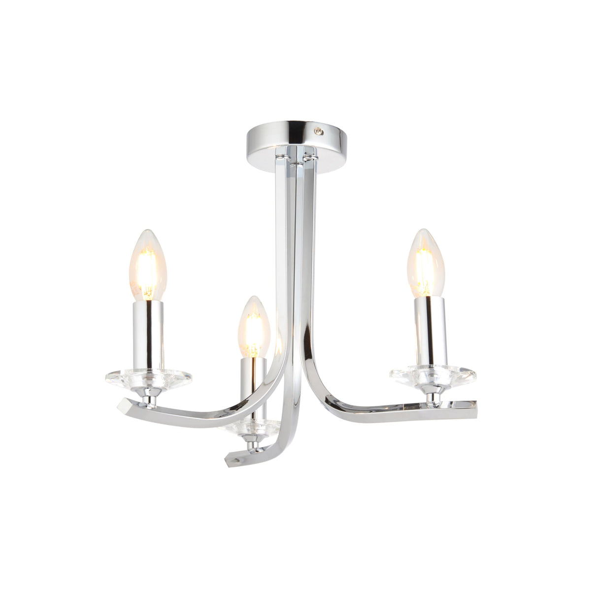 Pagazzi Morden 3 Light Polished Chrome Semi Flush Ceiling Light