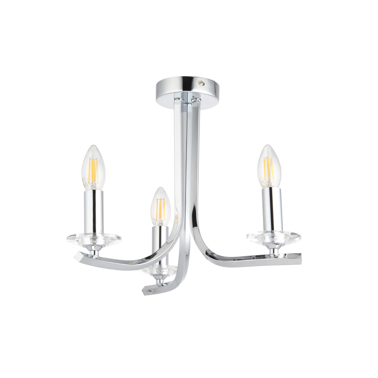Pagazzi Morden 3 Light Polished Chrome Semi Flush Ceiling Light