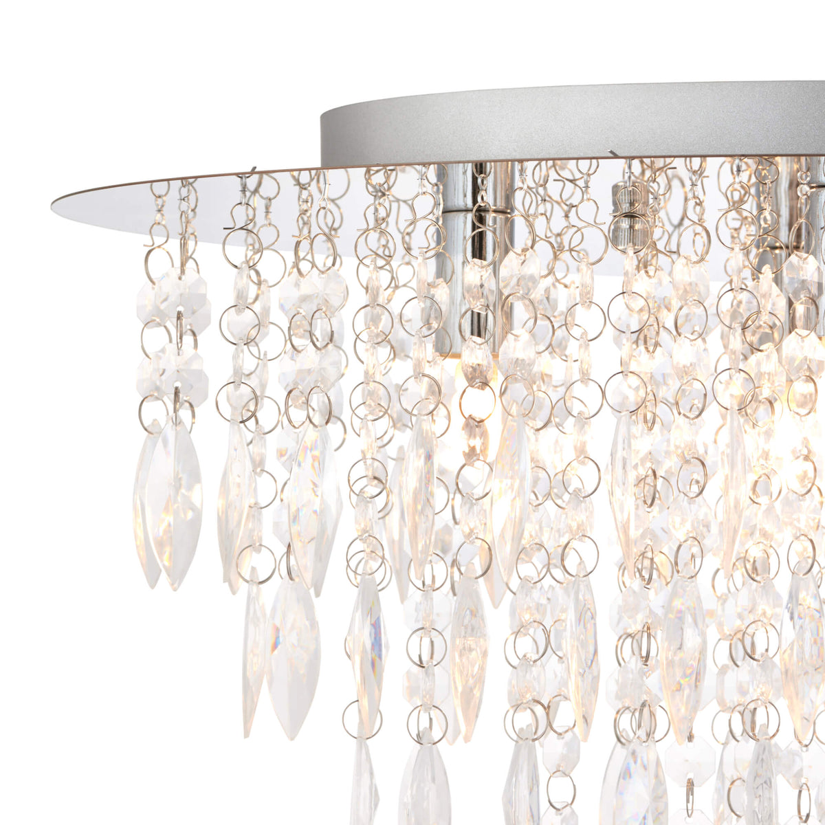Pagazzi Winona Large Crystal Flush Ceiling Light