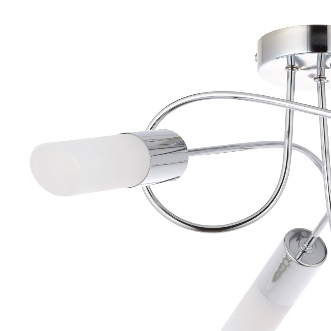 Pagazzi Patras Chrome 3 Light Semi Flush Ceiling Light
