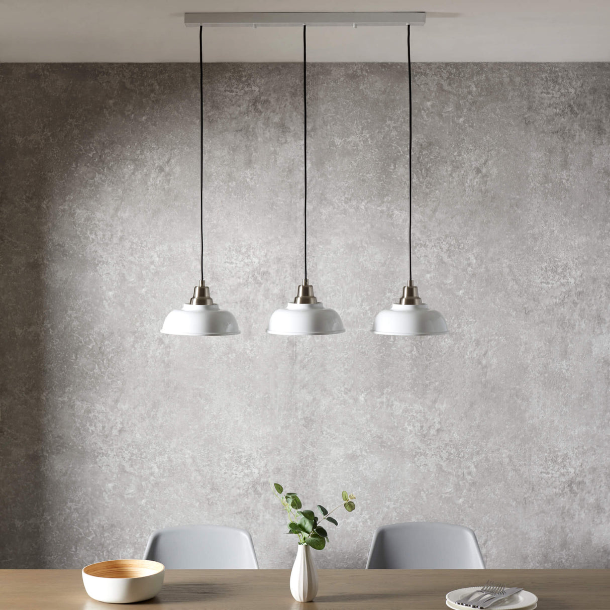 Pagazzi Bakewell 3 Light White Ceiling Pendant Bar
