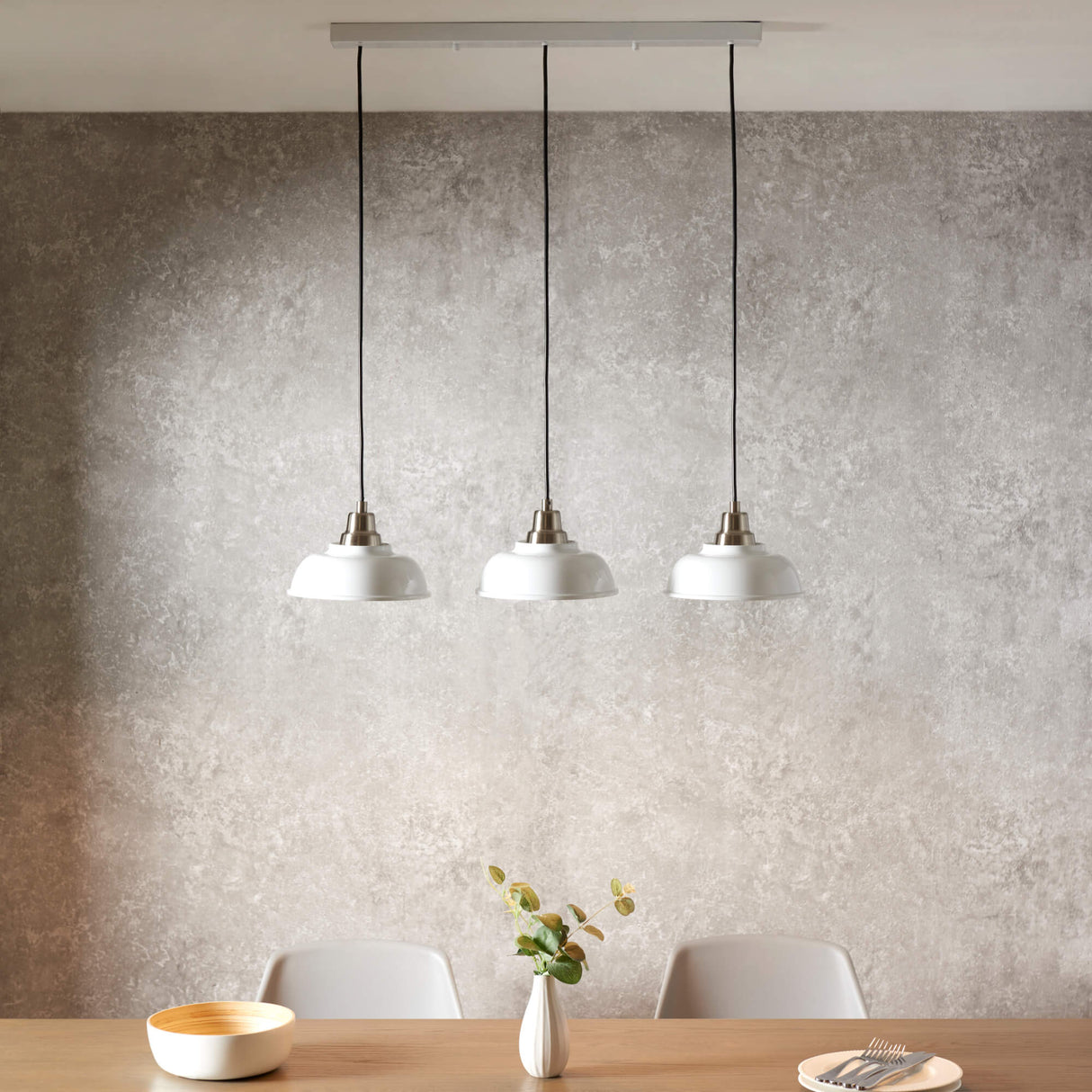 Pagazzi Bakewell 3 Light White Ceiling Pendant Bar