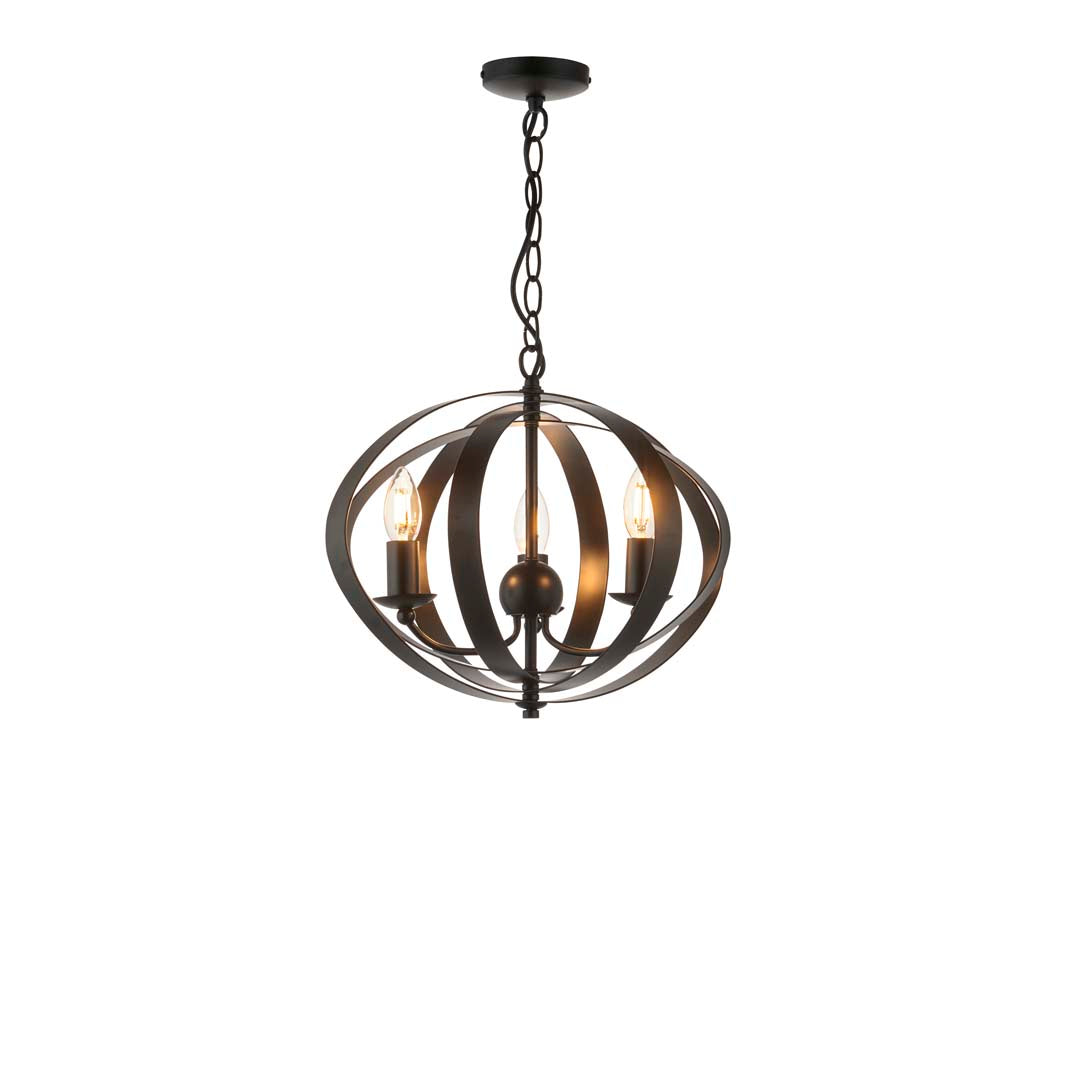Pagazzi Midnight 3 Light Matte Black Pendant Ceiling Light