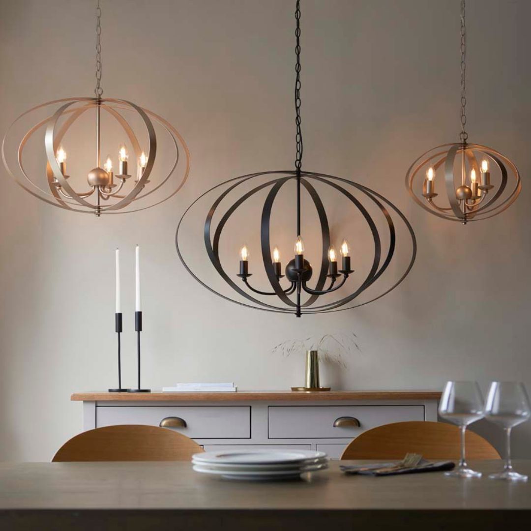 Pagazzi Midnight 5 Light Satin Gold Ceiling Light Pendant