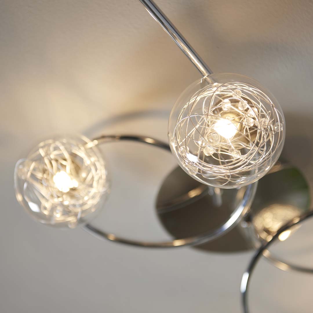 Pagazzi Jaymie 6 Light Chrome Semi Flush Ceiling Light