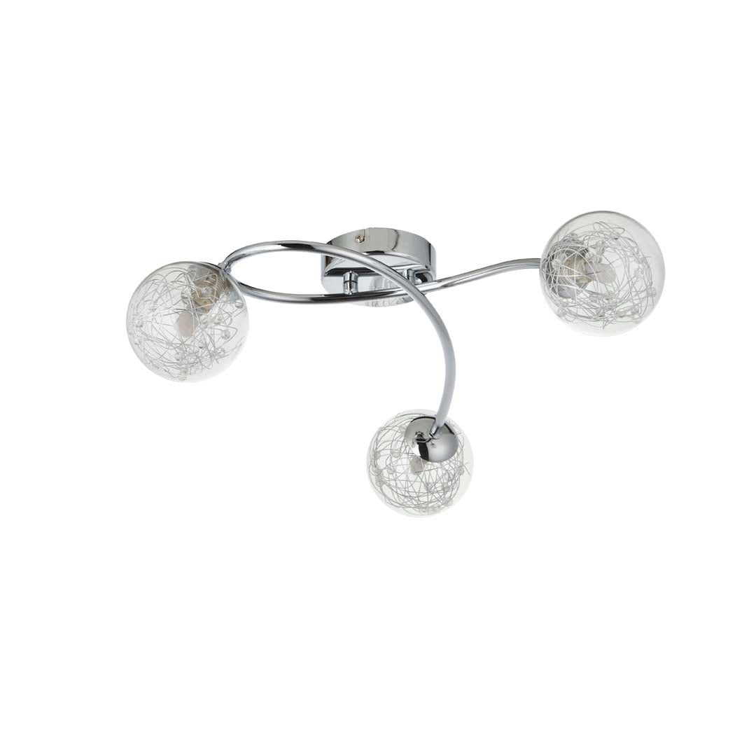 Pagazzi Jaymie 3 Light Chrome Semi Flush Ceiling Light
