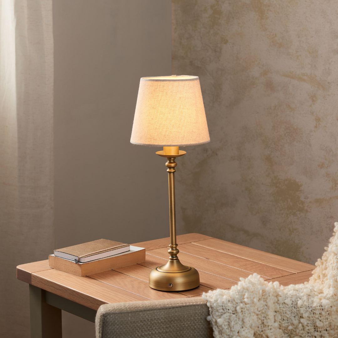 Pagazzi Fable Antique Brass Rechargeable Touch Table Lamp