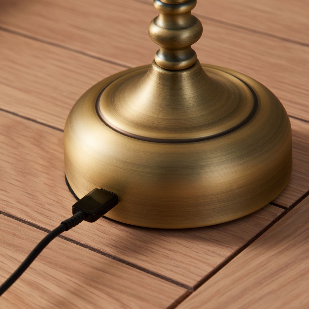 Pagazzi Fable Antique Brass Rechargeable Touch Table Lamp