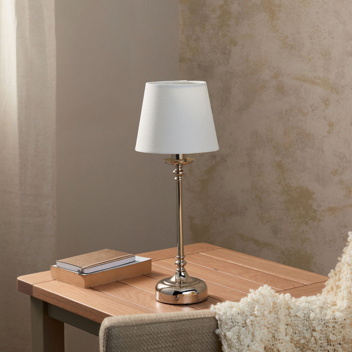Pagazzi Fable Polished Chrome LED Rechargeable Touch Table Lamp