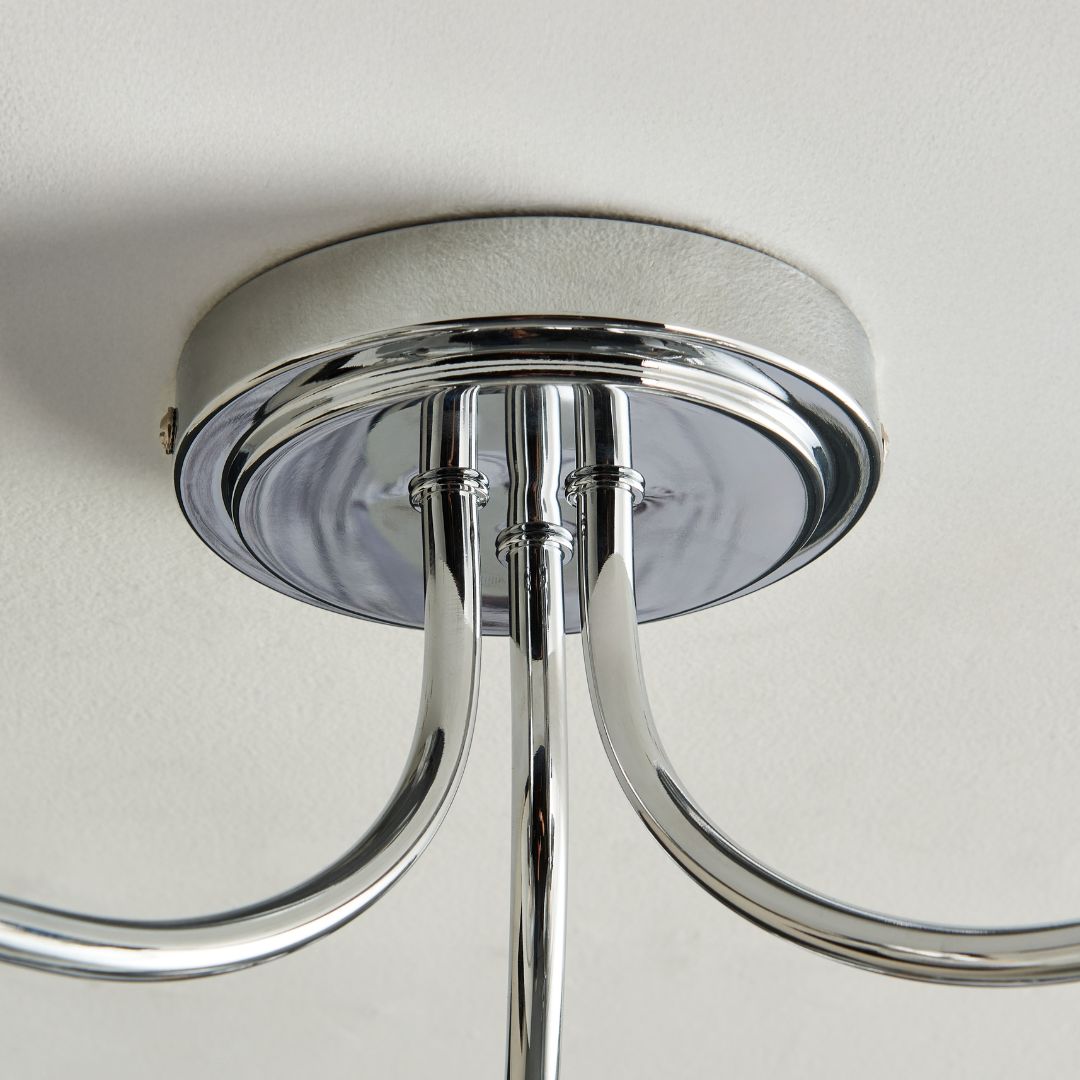 Pagazzi Hamilton 3 Light Polished Chrome Semi Flush Ceiling Light