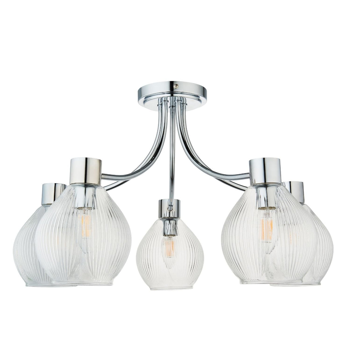 Pagazzi Hamilton 5 Light Polished Chrome Semi Flush Ceiling Light
