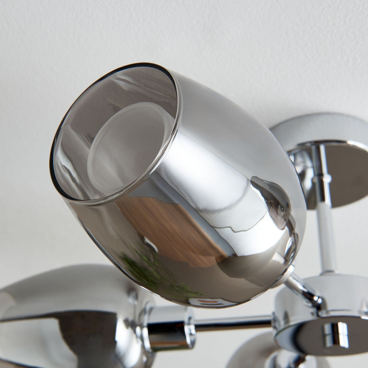 Pagazzi Hayden 5 Light Silver & Smoked Glass Semi Flush Ceiling Light