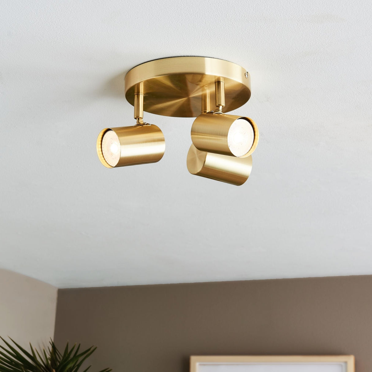 Pagazzi Hereford 3 Light Satin Gold Ceiling Spotlight
