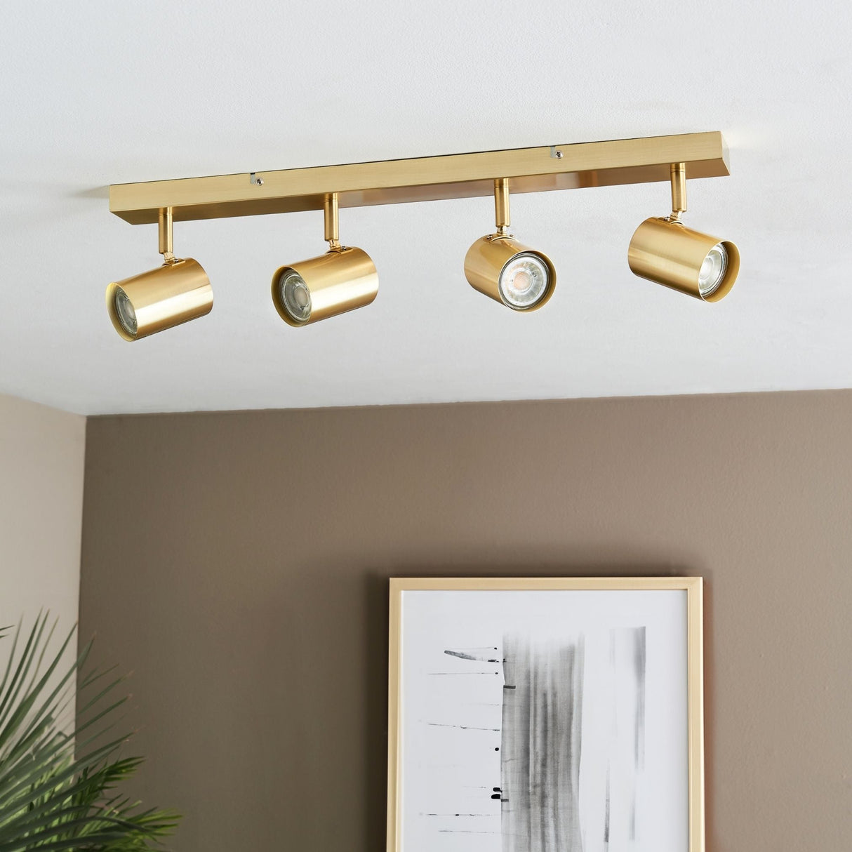 Pagazzi Hereford 4 Light Satin Gold Ceiling Spotlight Bar