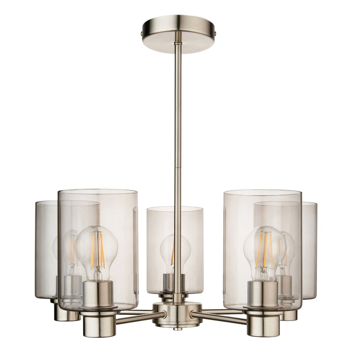 Pagazzi Kingsholm 5 Light Satin Nickel Semi Flush Ceiling Light