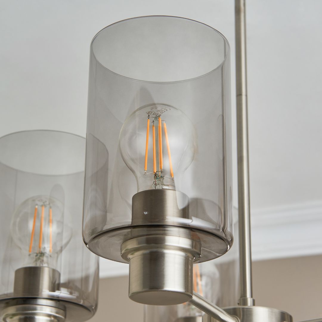 Pagazzi Kingsholm 5 Light Satin Nickel Semi Flush Ceiling Light