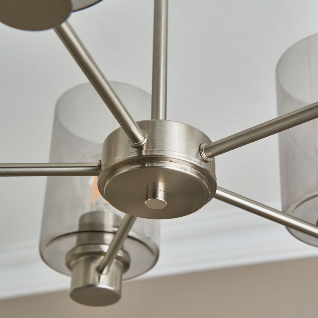 Pagazzi Kingsholm 5 Light Satin Nickel Semi Flush Ceiling Light