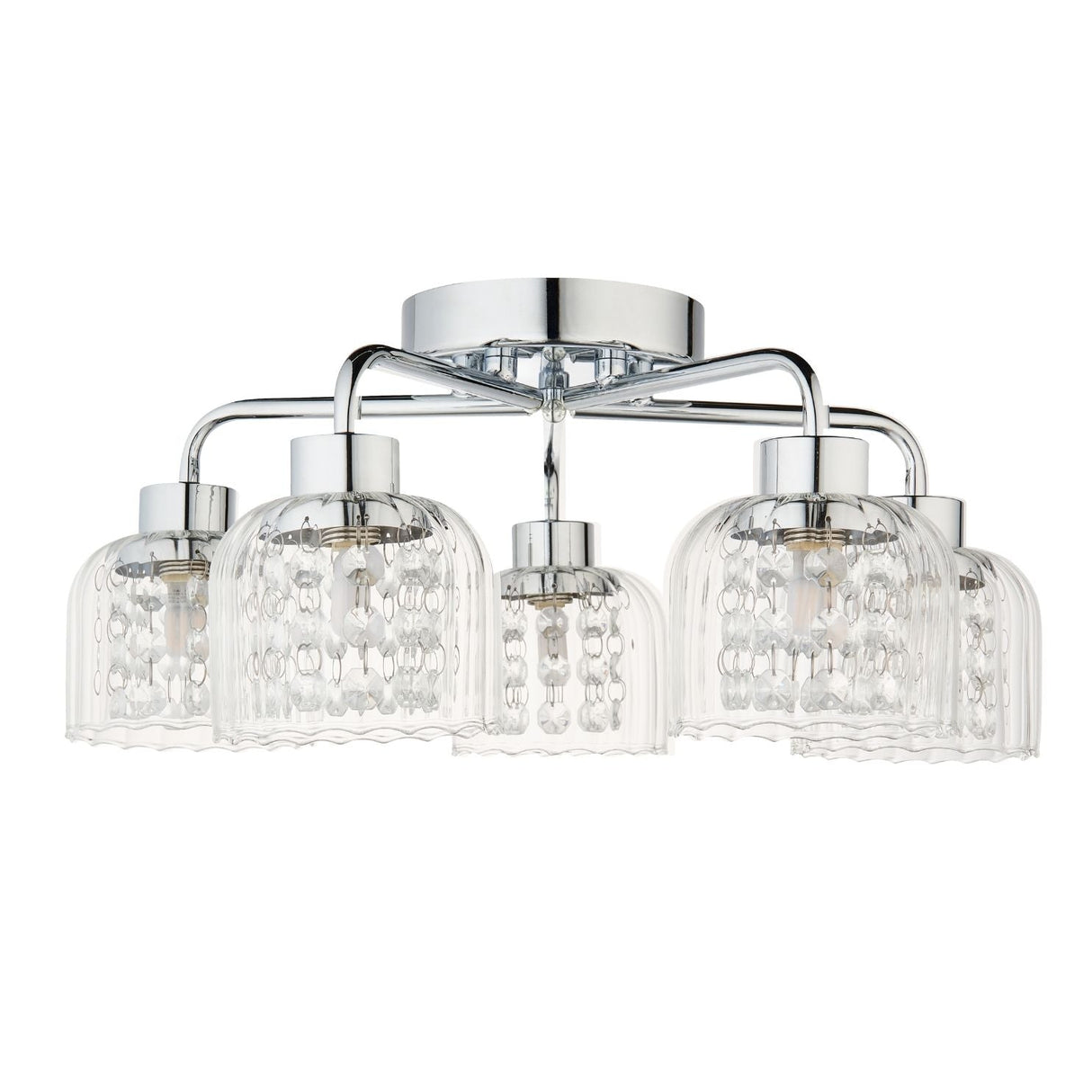 Pagazzi Yarrow 5 Light Polished Chrome Semi Flush Ceiling Light