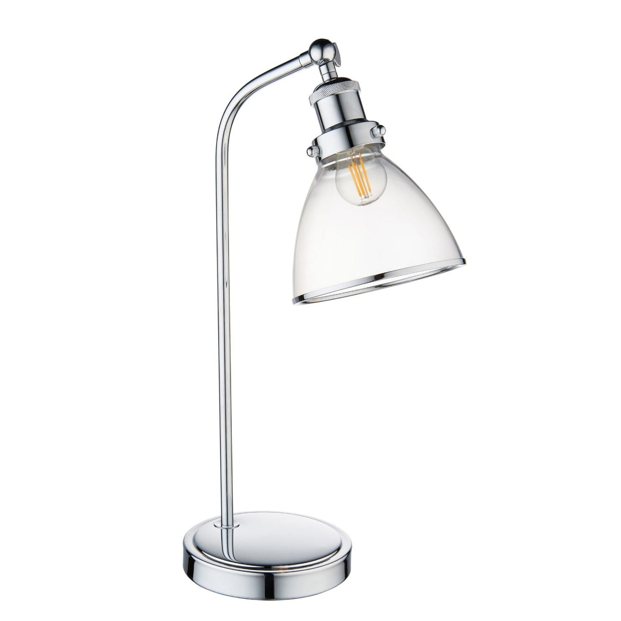 Pagazzi Brunswick Polished Nickel Glass Desk Table Lamp