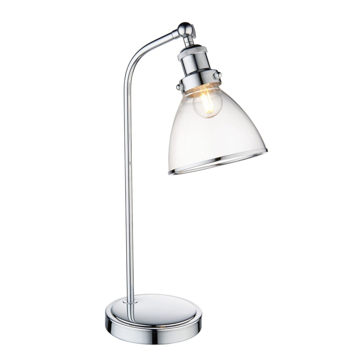 Pagazzi Brunswick Polished Nickel Glass Desk Table Lamp