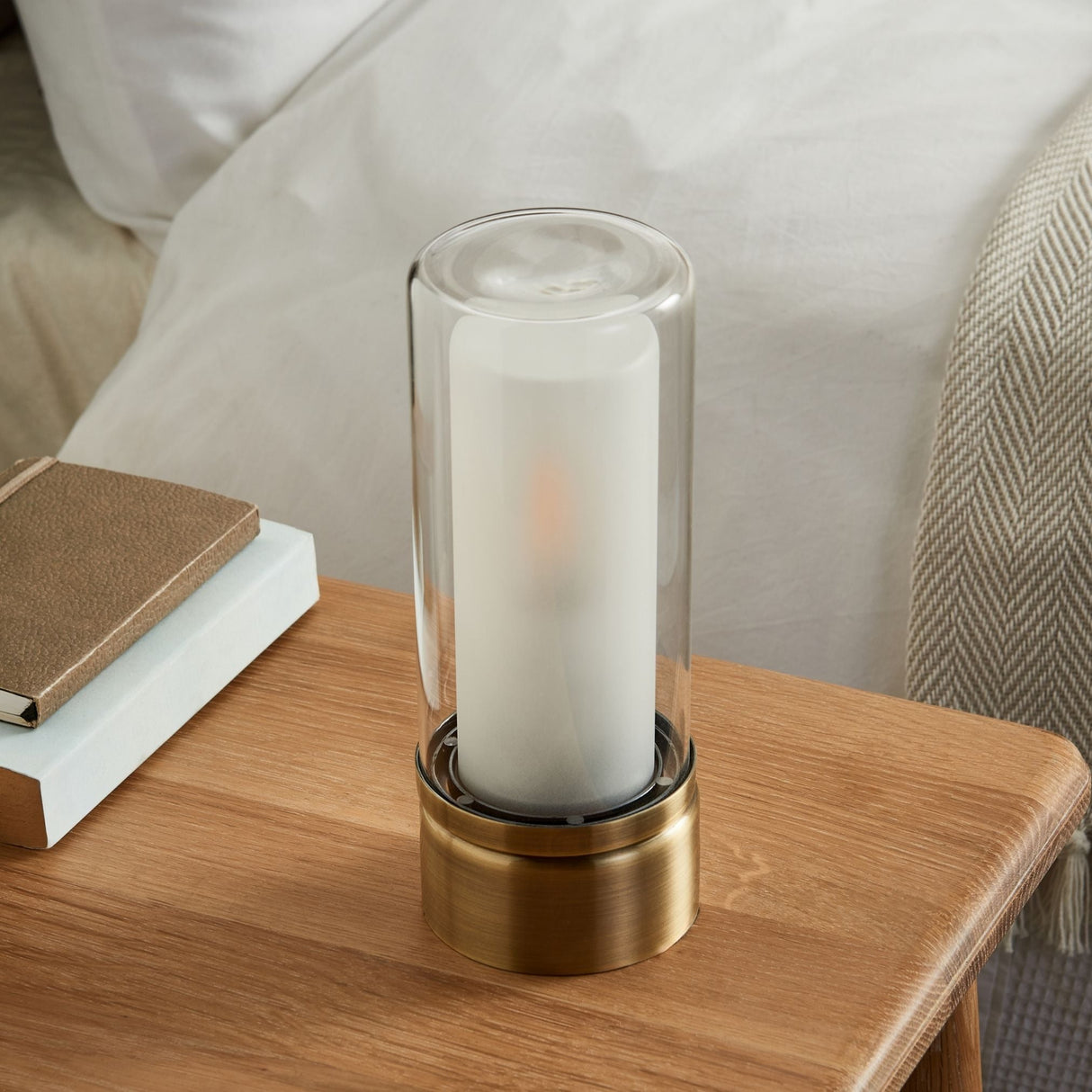 Pagazzi Chepstow Antique Brass Glass Touch Table Lamp