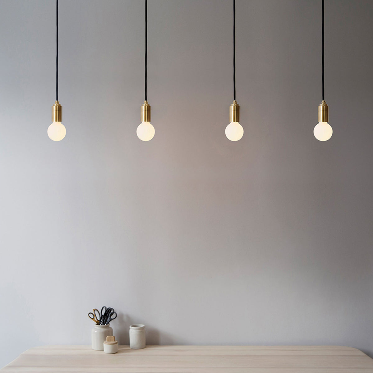 Tala Porcelain II Pendant Light in Brass