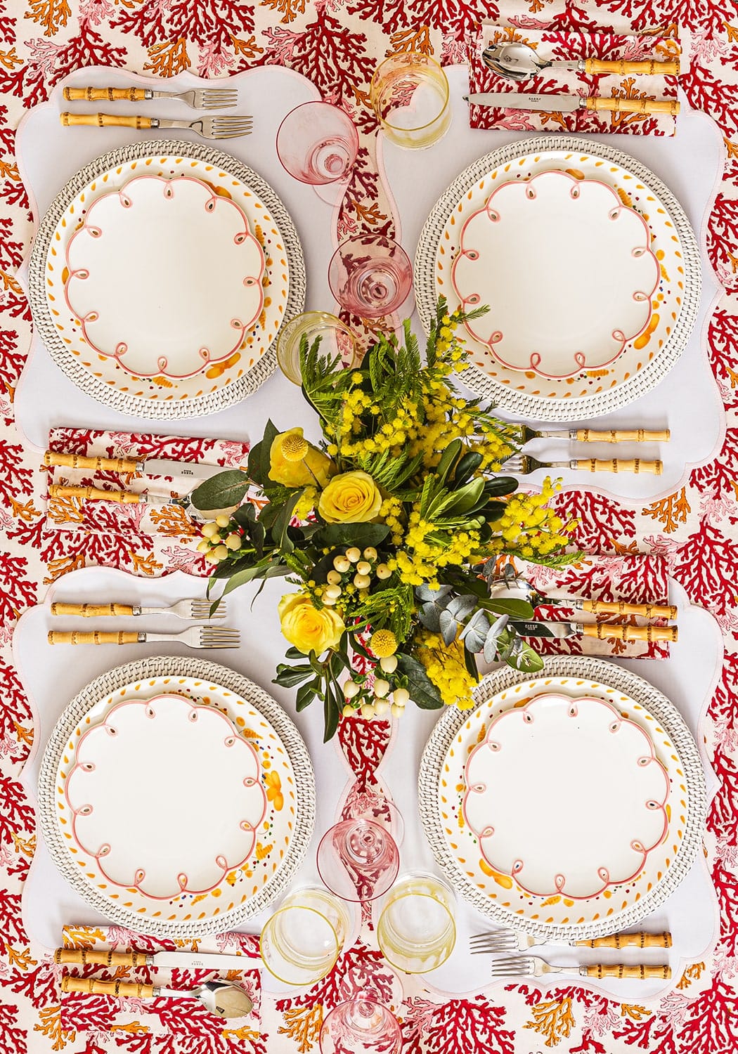 Casa by Josephine Jenno Pretty in Pink Scalloped Lunch Plate - Set of 4
