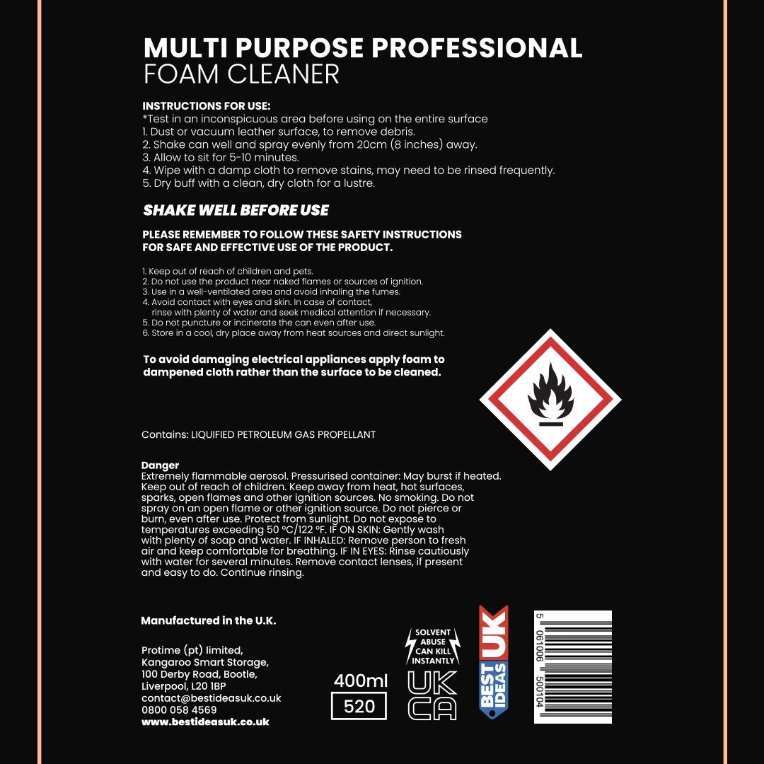 Best Ideas UK Profoam Leather Cleaner Musk Scent