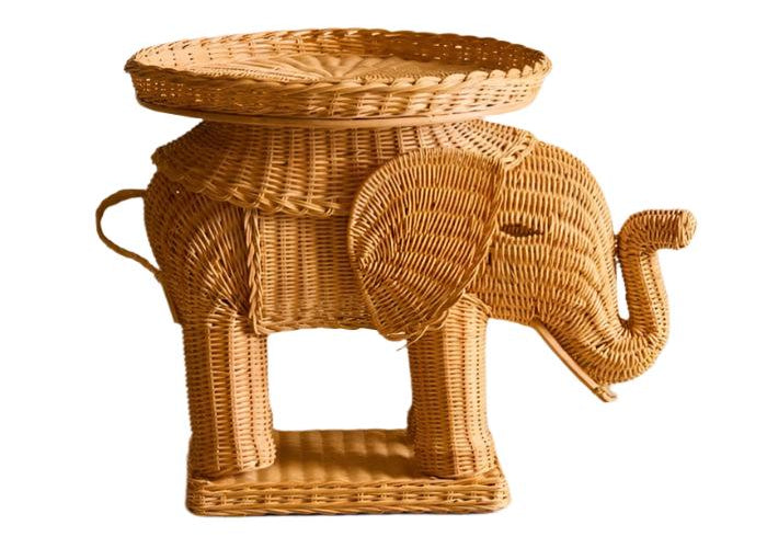 Casa by Josephine Jenno Rattan Elephant Side Table