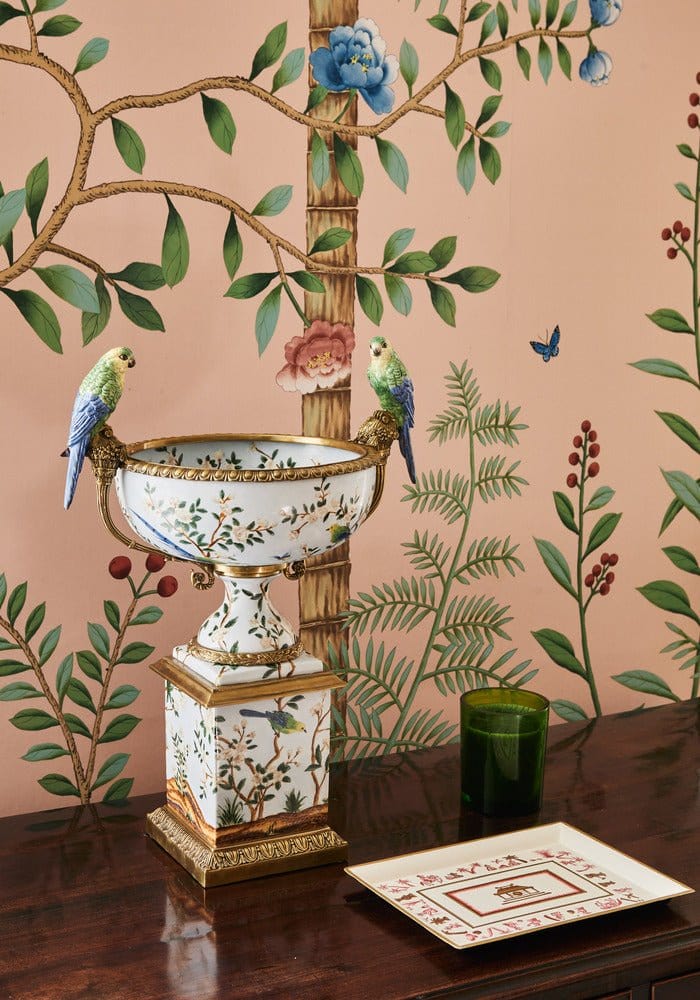 Casa by Josephine Jenno Regency Pillar Urn with Birds