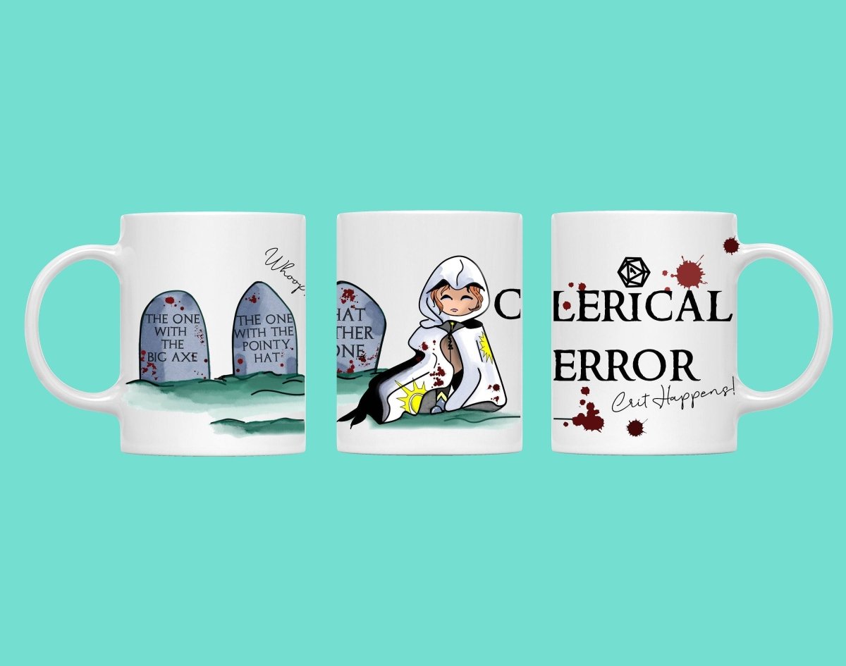 Clerical Error Pun Cleric DND Mug by Resplendent Aurora
