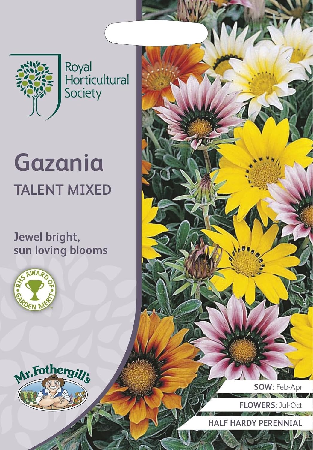 AllotMate Essentials RHS Gazania Talent Mixed Seeds, 25 Seeds