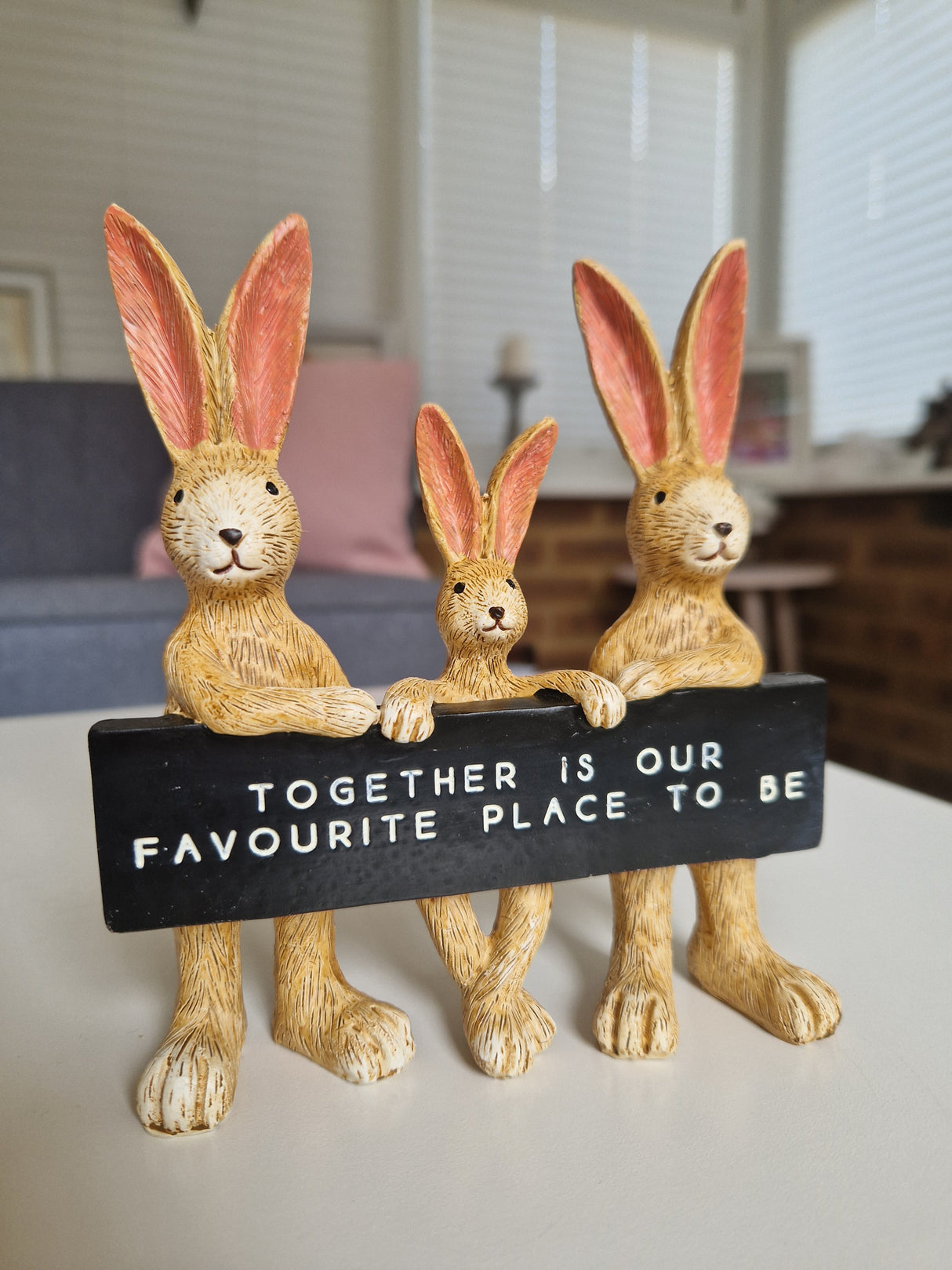 Blush & Bale Bunny Trio Ornament Set - 15 x 13 x 5.5cm