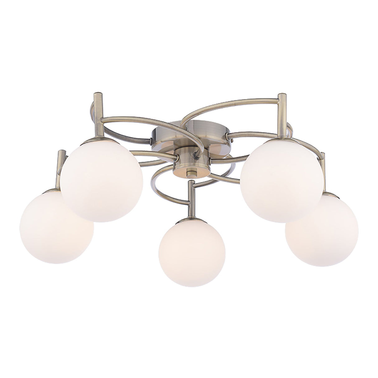 Pagazzi Rosa 5-Light Antique Brass Semi-Flush Ceiling Light