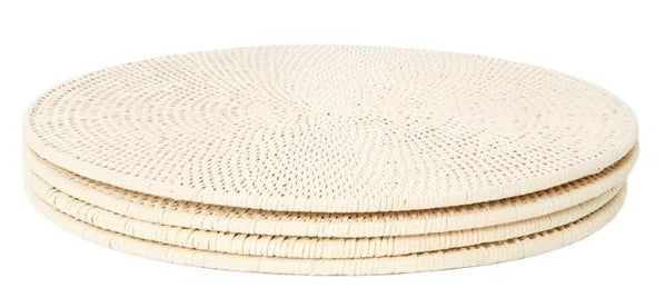 Casa by Josephine Jenno Round Rattan Placemat Sand Colour - Set of 4