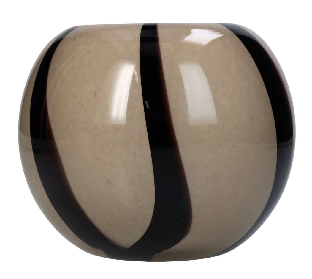 Casa by Josephine Jenno Rounded Striped Two-Toned Brown Vase