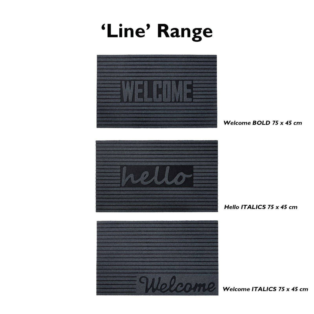 Nicoman Eco-Friendly "Welcome/Hello" Door Mat - Grey