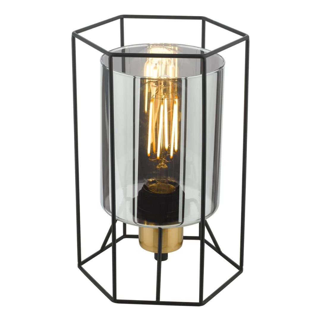 Pagazzi Sabrina Black & Smoked Glass Table Lamp