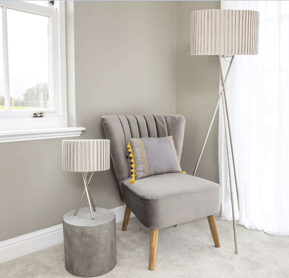 Pagazzi Sabella Satin Nickel Table Lamp - 43cm