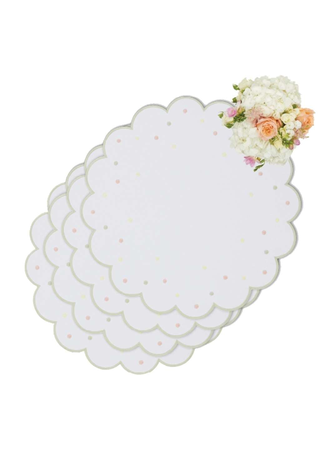 Casa by Josephine Jenno Scalloped Garden Round Placemats - Set of 4