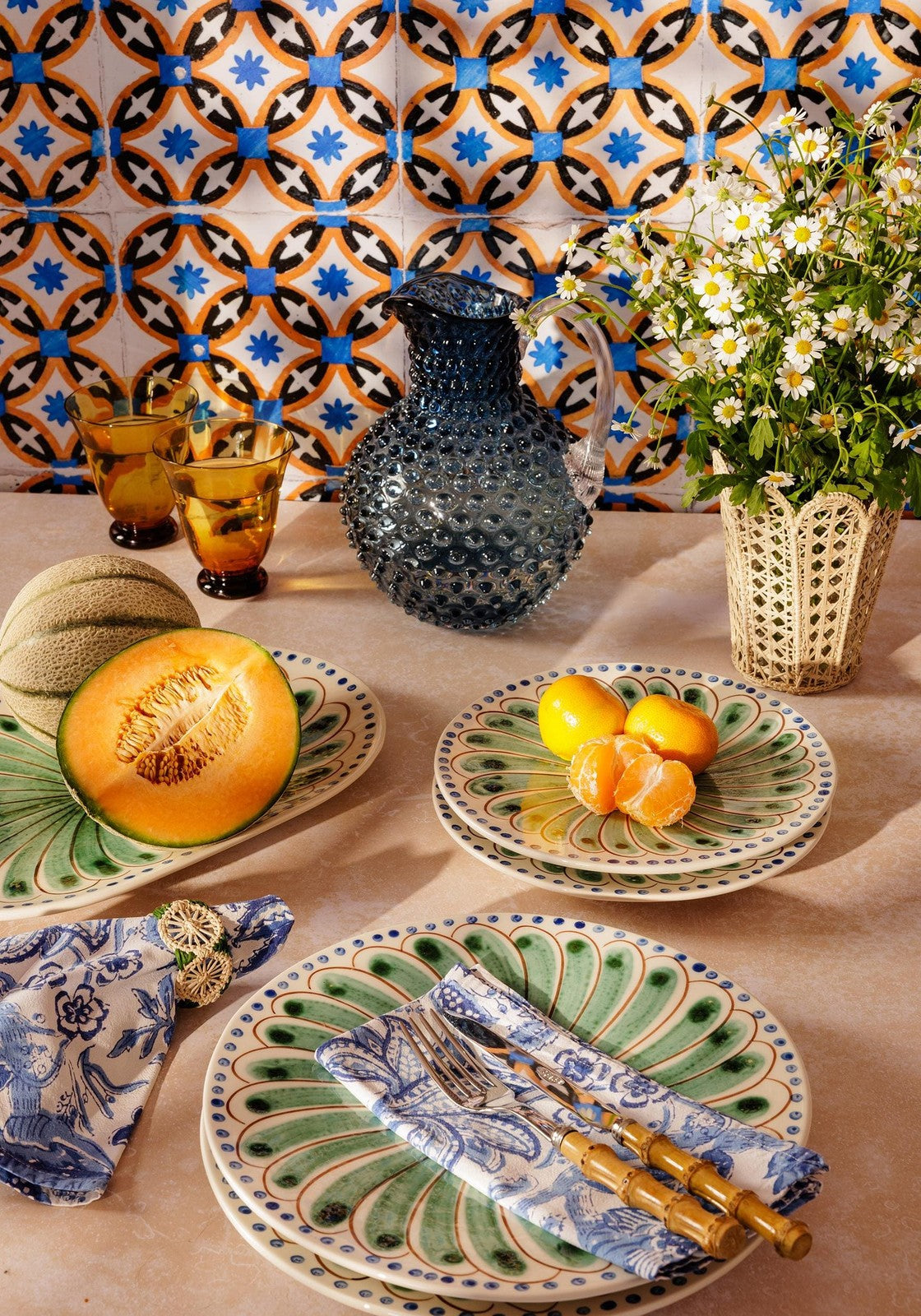 Casa by Josephine Jenno Peacock Serving Plate - Green