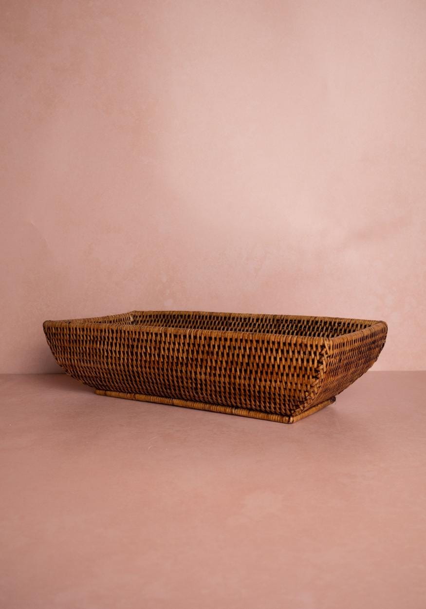 Casa by Josephine Jenno Wiltshire Long Rattan Basket - Classic Brown