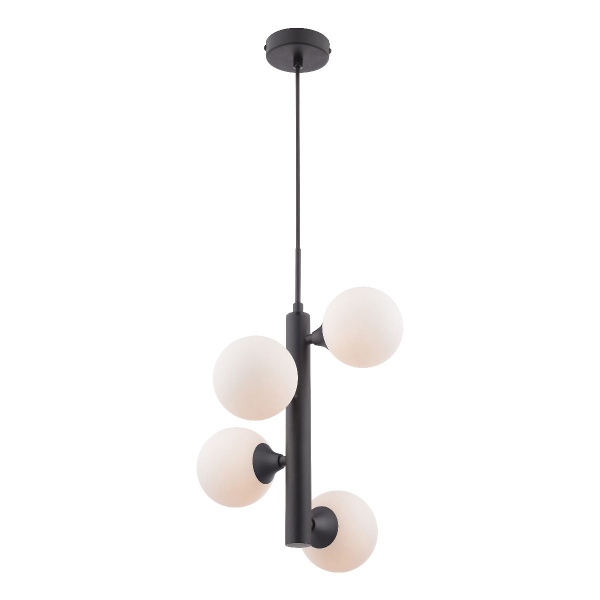 Pagazzi Shia Opal Glass & Matt Black 4-Light Pendant