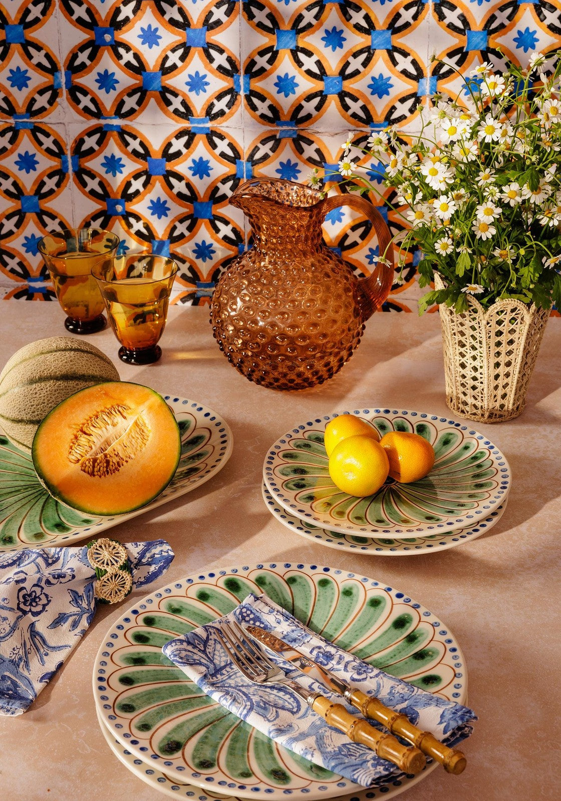 Casa by Josephine Jenno Peacock Side Plate - Green