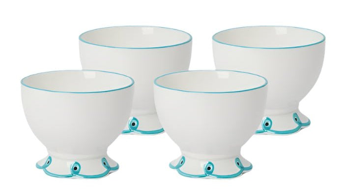 Casa by Josephine Jenno Sky Blue Scalloped Nibbles Bowl - Set of 4