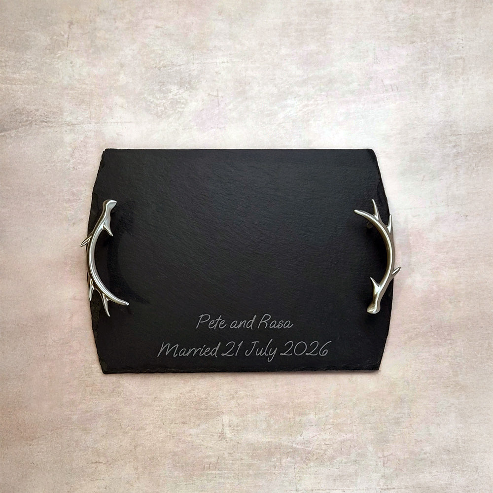 Selbrae House Antler Slate Serving Tray - Medium