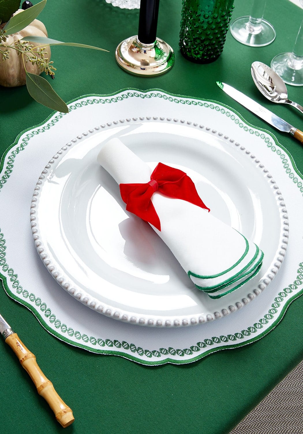 Casa by Josephine Jenno Smart Green Trim Placemats - Set of 4