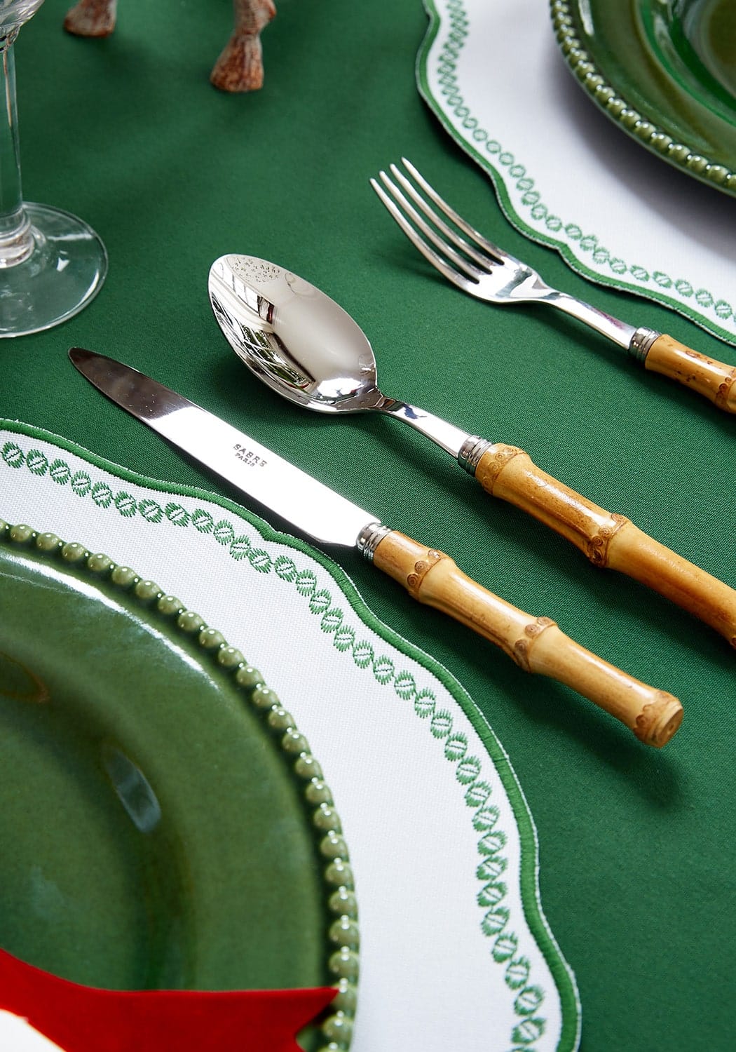 Casa by Josephine Jenno Smart Green Trim Placemats - Set of 4