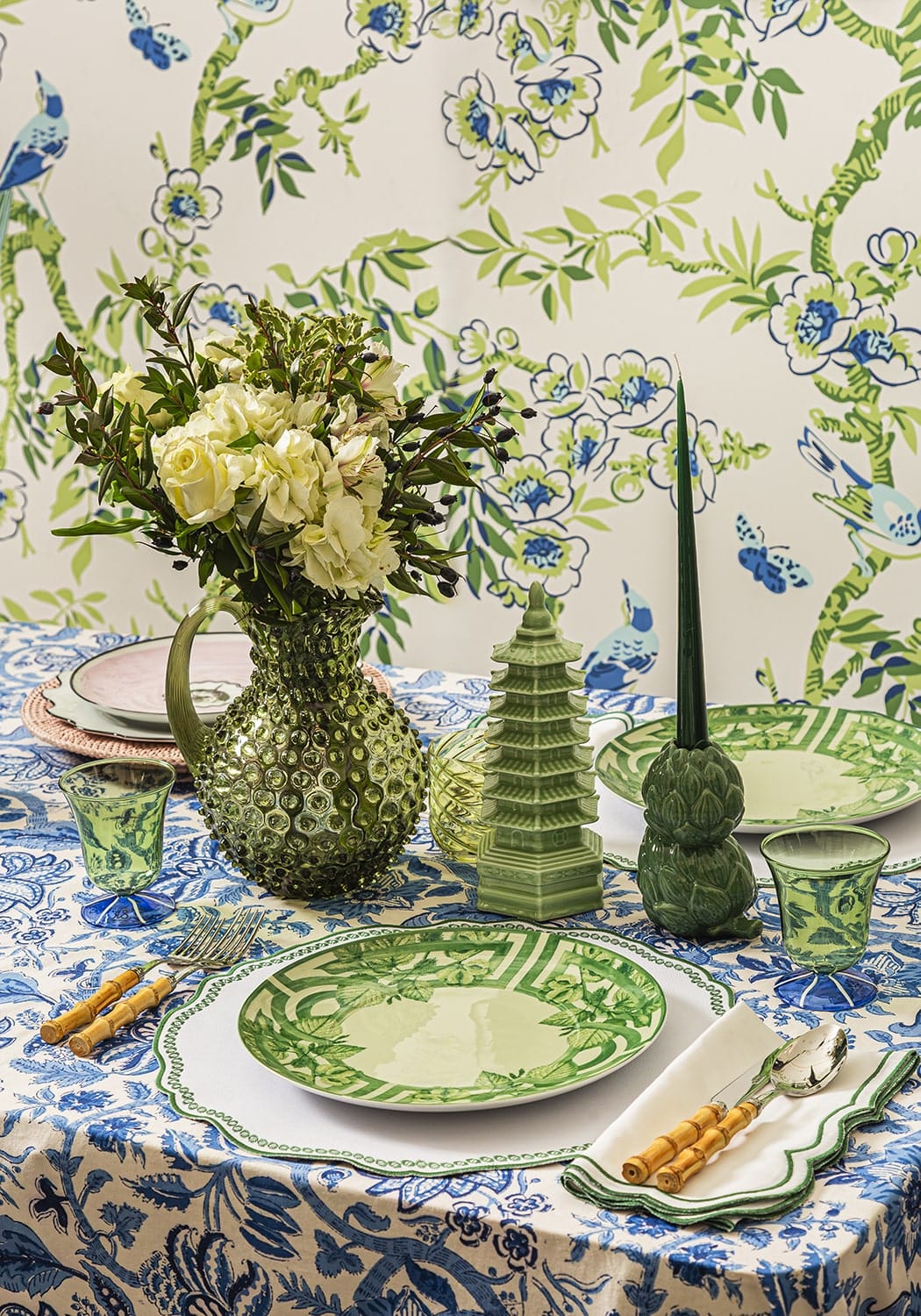 Casa by Josephine Jenno Smart Green Trim Placemats - Set of 4