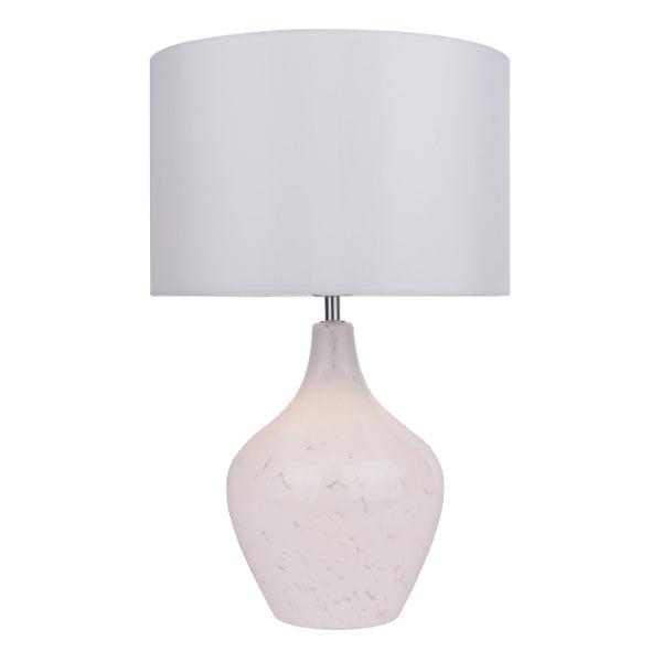 Pagazzi Snowdrop Dual Lit White Glass Table Lamp